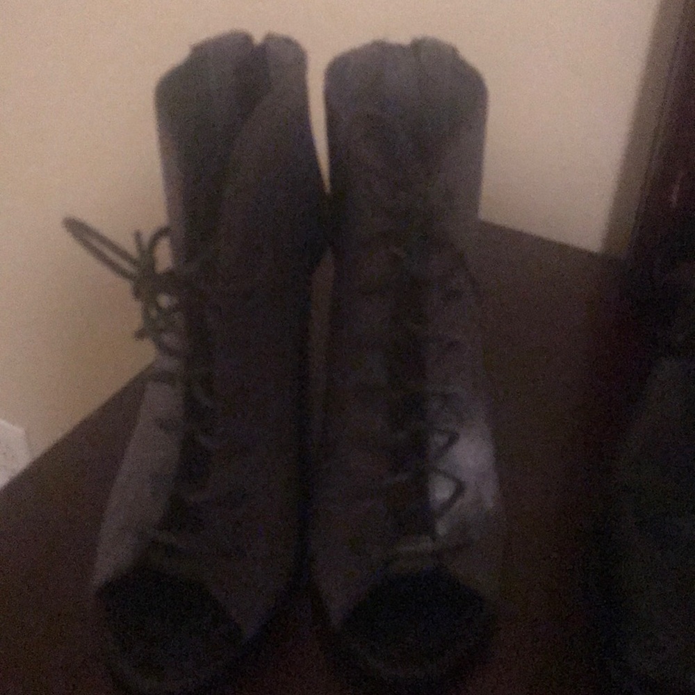 Gray Suede Booties - image 1